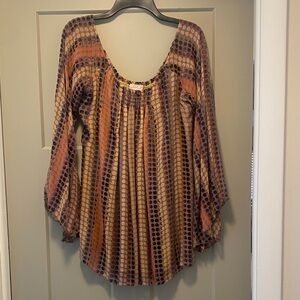 LaRok Burn Out Velvet Dot Blouse